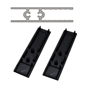 Plinto inferior con tapas laterales PLATA a 1960mm